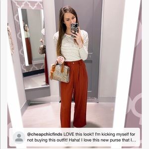 High-Rose Pleated Wide Leg Pants